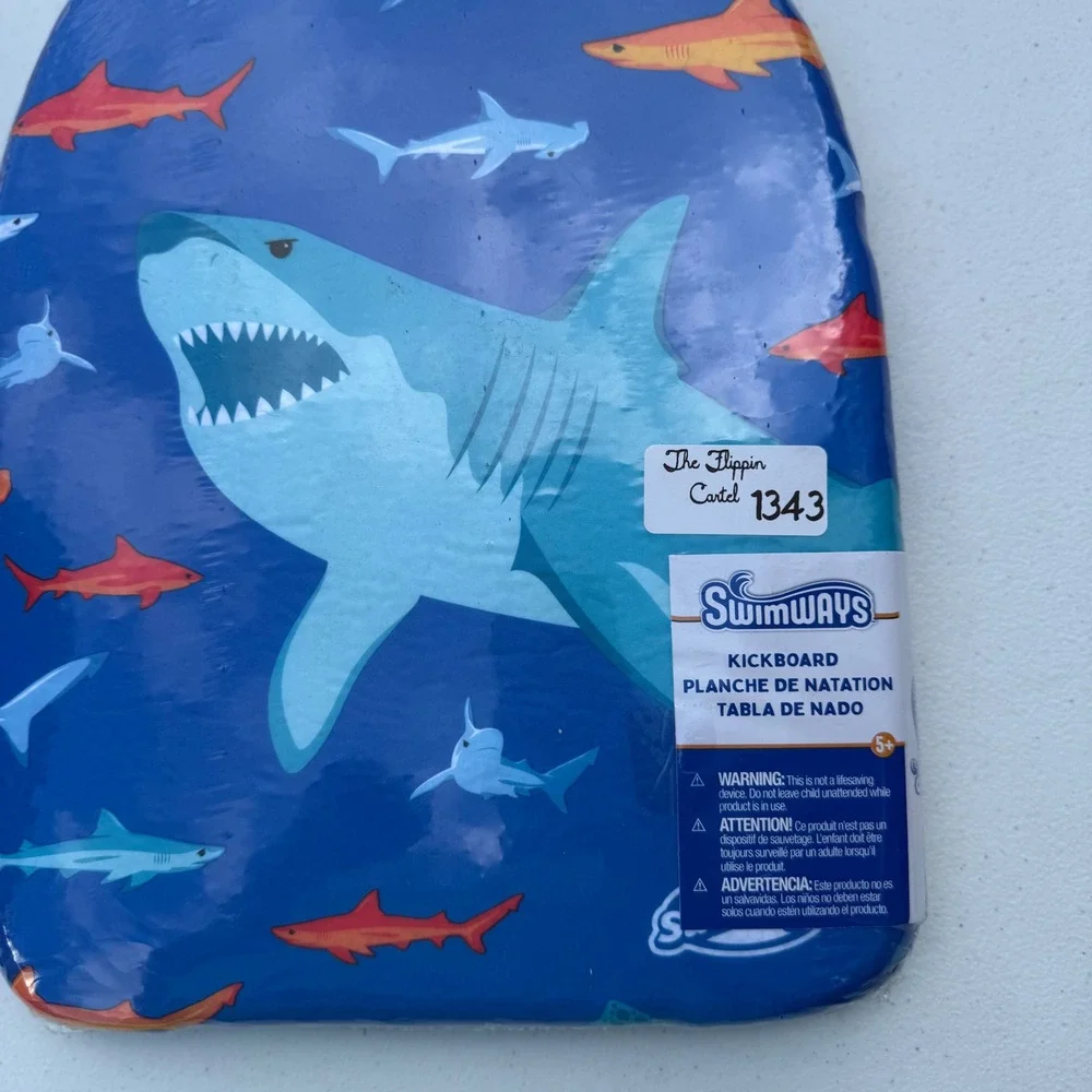 SwimWays Shark Kickboard Kids Swim Trainer Blue Polystyrene Foam 6070493 Age 5+